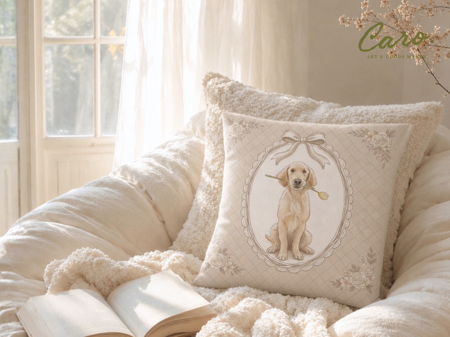 うちの子アートクッションカバー | Pet Portrait Cushion Cover