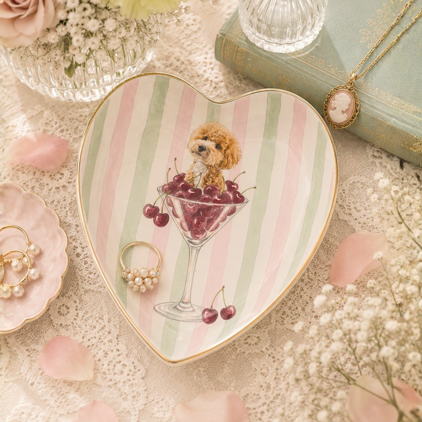 うちの子アートアクセサリートレイ | Pet Portrait Trinket Tray