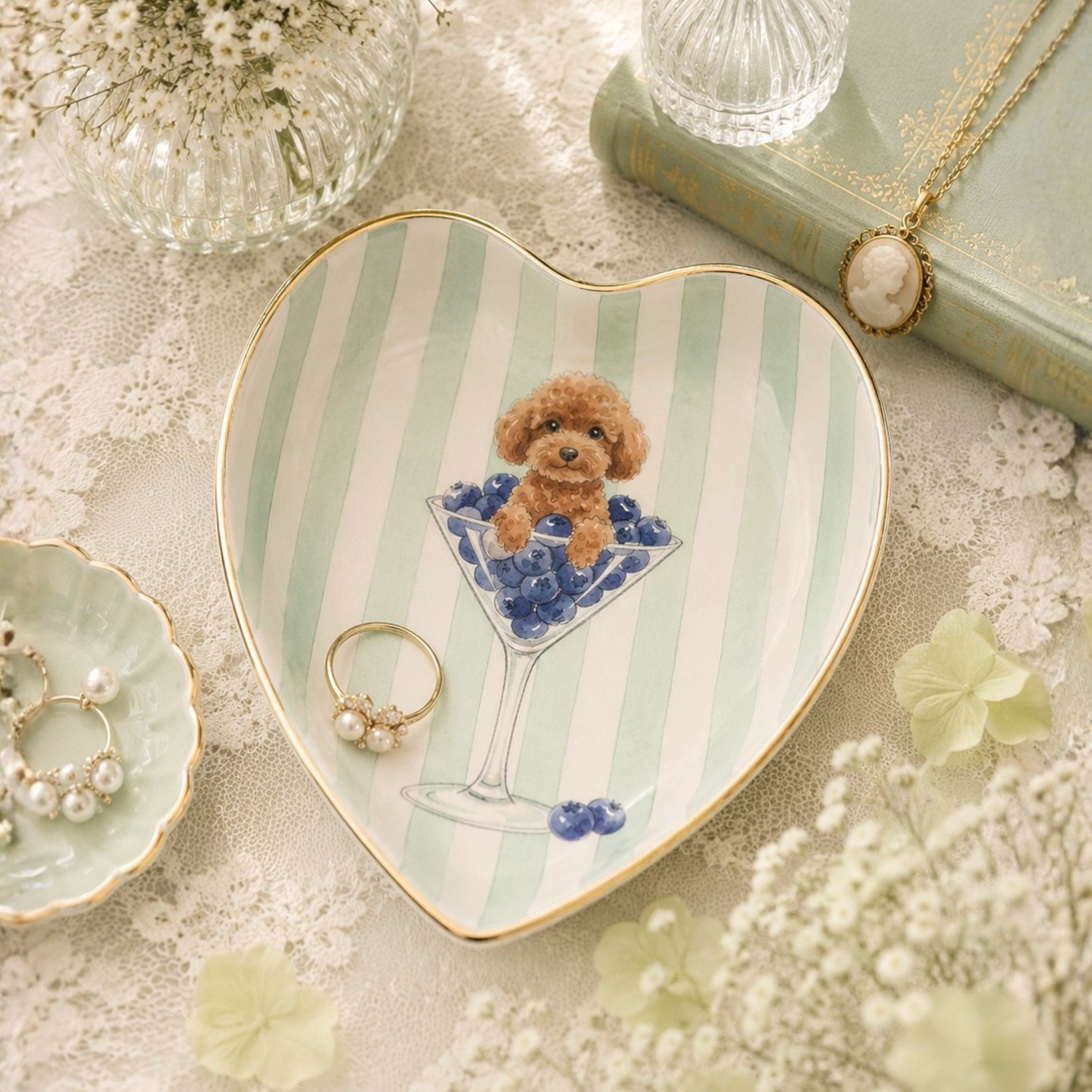 うちの子アートアクセサリートレイ | Pet Portrait Trinket Tray