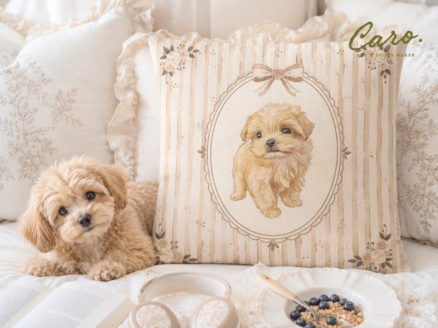 うちの子アートクッションカバー | Pet Portrait Cushion Cover