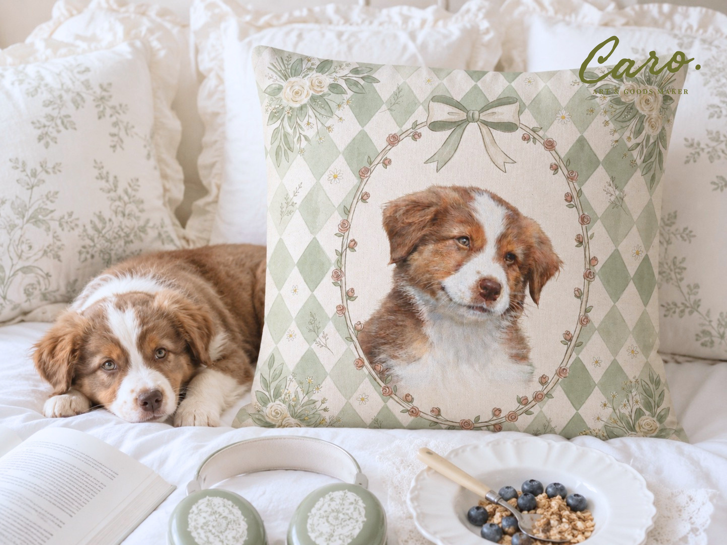 うちの子アートクッションカバー | Pet Portrait Cushion Cover