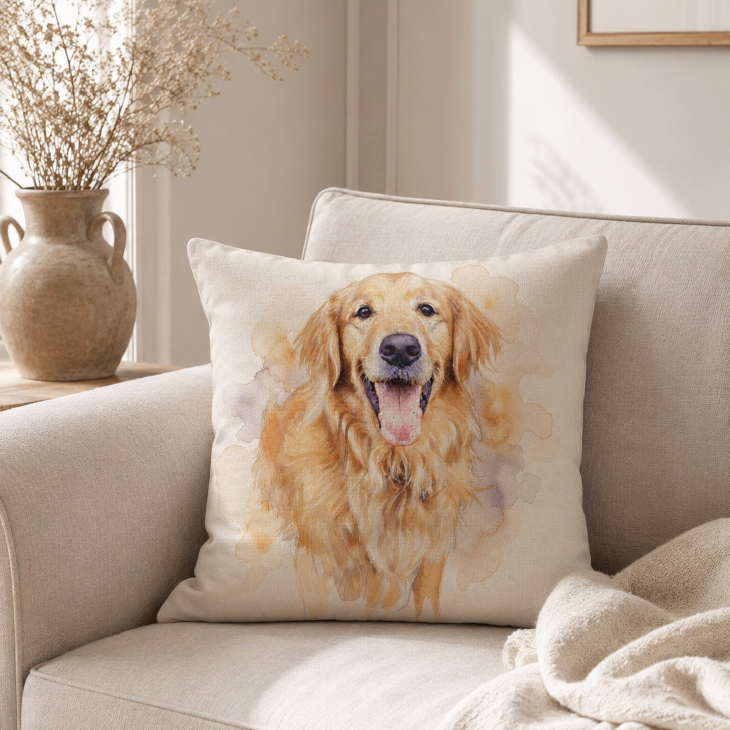 うちの子アートクッションカバー | Pet Portrait Cushion Cover