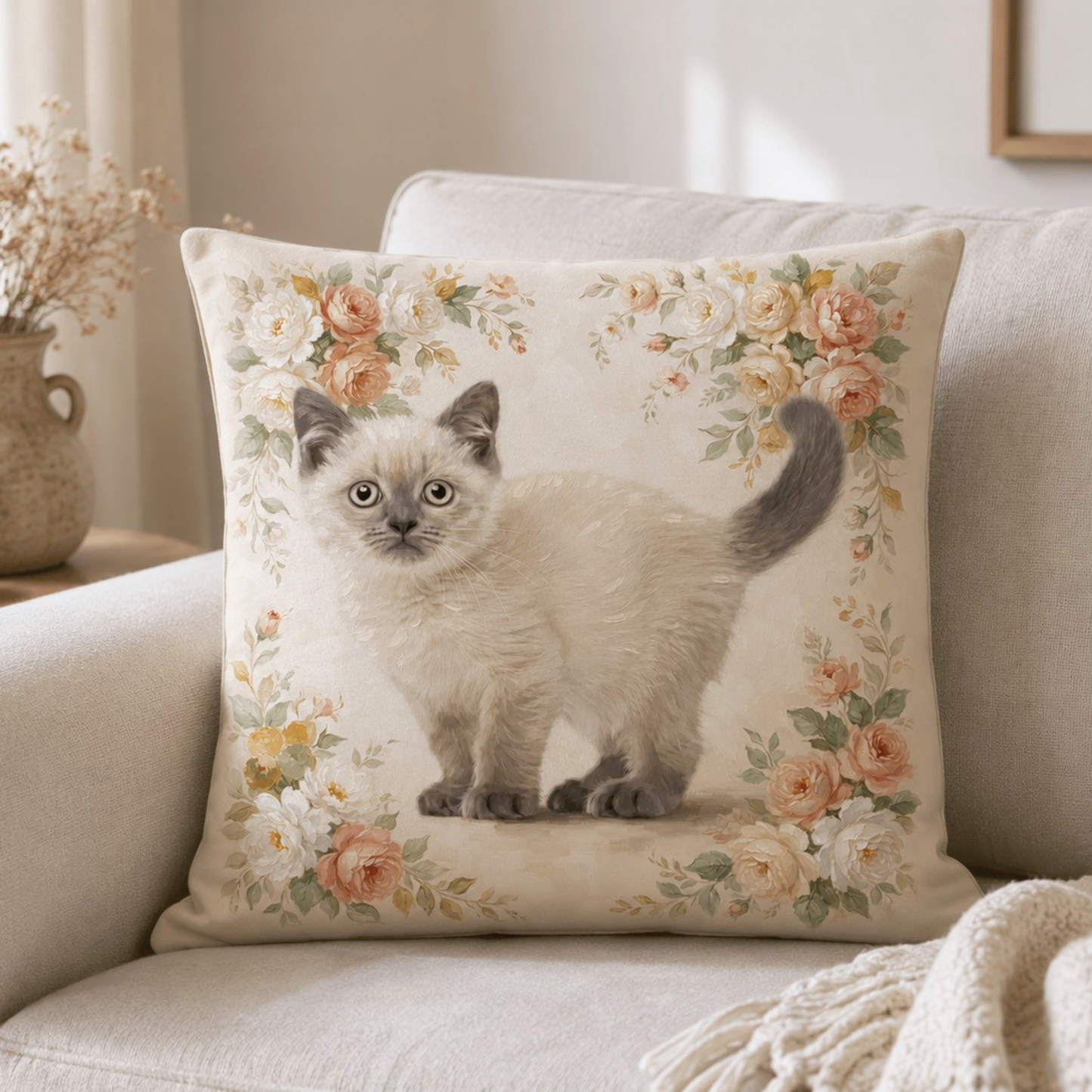 うちの子アートクッションカバー | Pet Portrait Cushion Cover