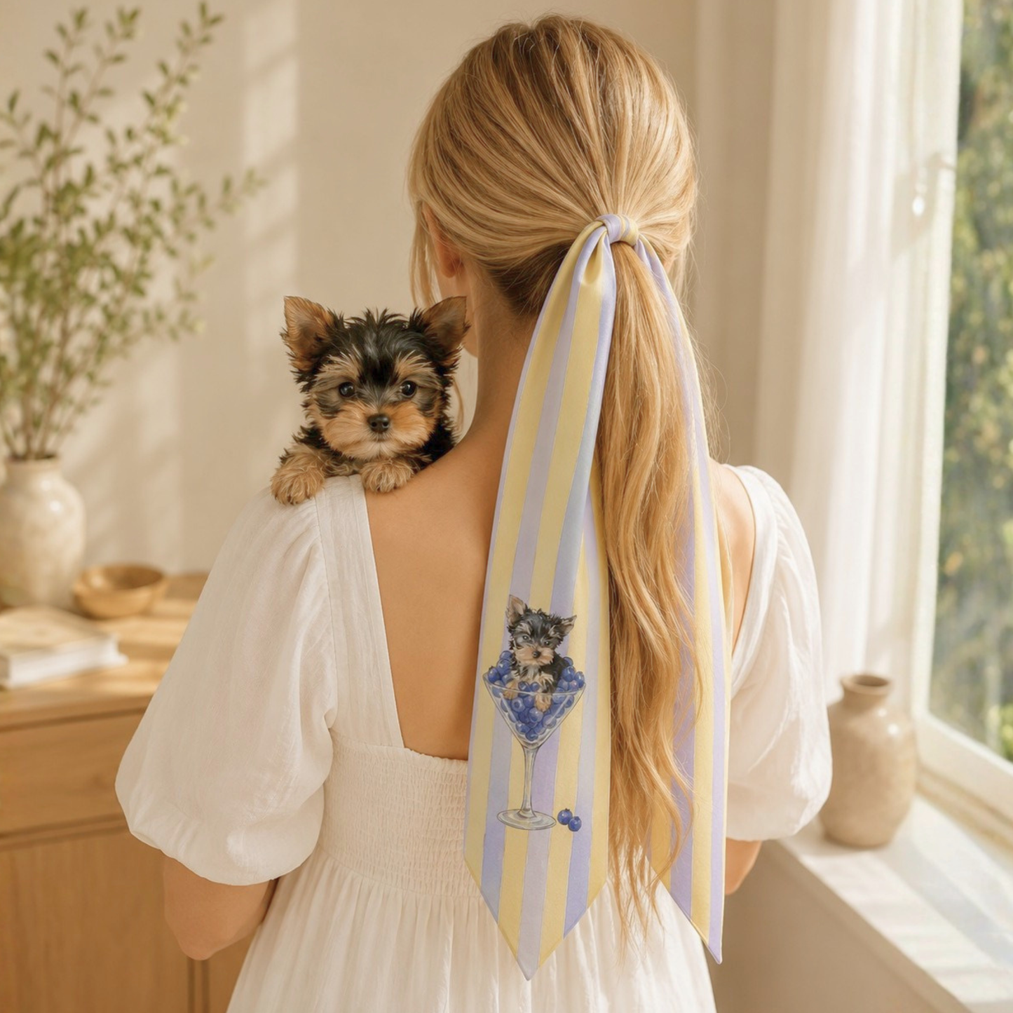 うちの子アートスカーフ　| Pet Portrait Silk Scarf